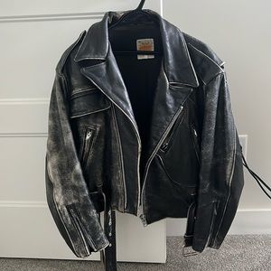 True North heavy weight leather biker jacket